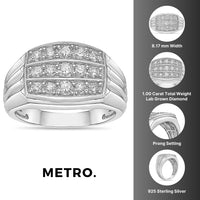 Ribbed Cluster Ring in Sterling Silver