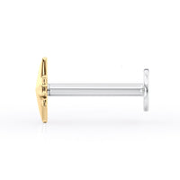 Titanium Northern Star Cartilage Piercing with 14K Gold - 18G