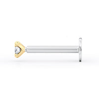 Titanium Cubic Zirconia Cartilage Piercing with 14K Gold - 18G