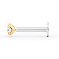 Titanium Cubic Zirconia Cartilage Piercing with 14K Gold - 18G