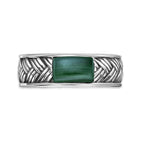Men's Malachite Woven Band in Sterling Silver