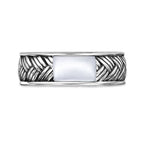 Men's Mother of Pearl Woven Band in Sterling Silver