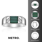 Men's Malachite Ring in Sterling Silver