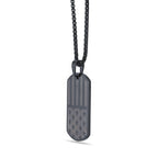 American Flag Dog Tag in Black Ion-Plated Stainless Steel