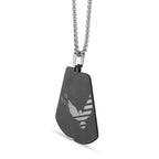 In God We Trust Eagle Dog Tag in Black Ion-Plated  Stainless Steel