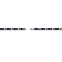 Black Pearl Necklace with Sterling Silver, 16"