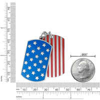 American Flag Dog Tag in Stainless Steel