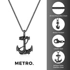 Anchor Pendant in Antique Finish Stainless Steel