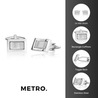 Rectangle Satin Finish Cufflinks in Stainless Steel