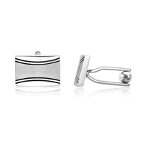 Rectangle Satin Finish Cufflinks in Stainless Steel
