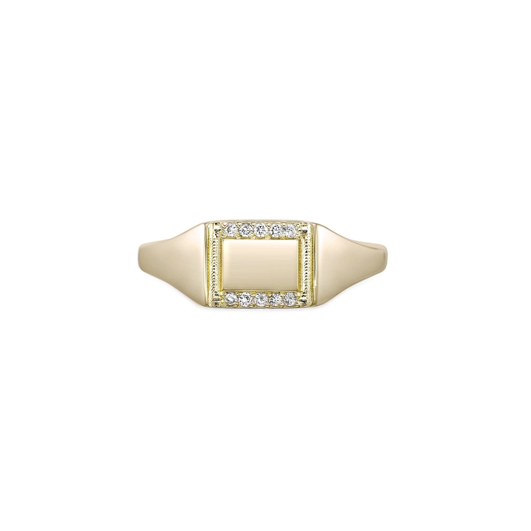 Lab Grown Diamond Rectangle Signet Ring