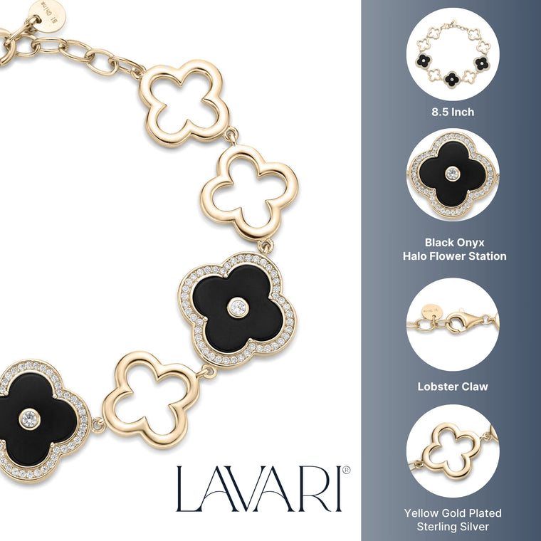 Flora Grand Halo Nine-Station Flower Bracelet