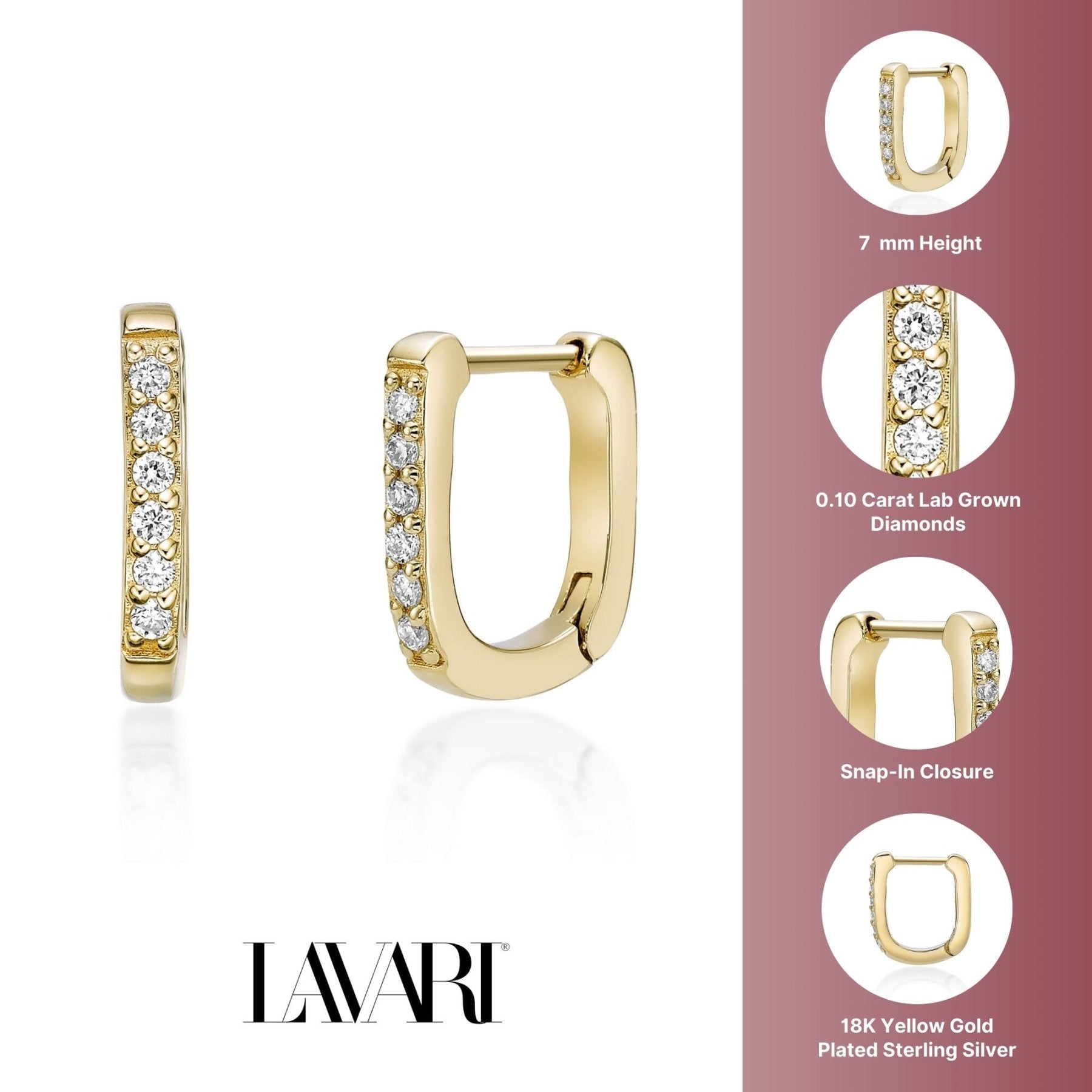 Lab Grown Diamond Rounded Huggie Earrings