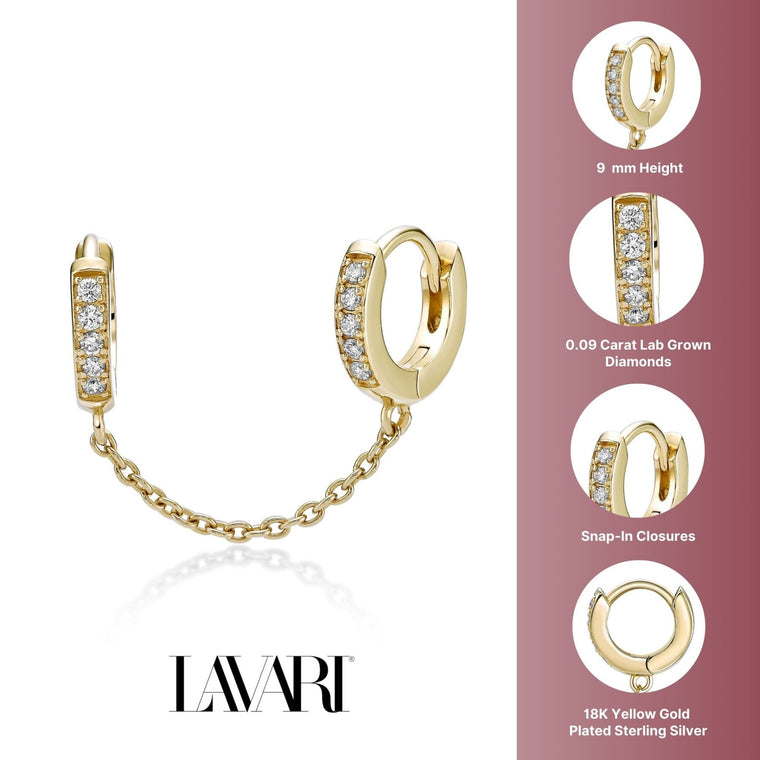 Chain Double Huggie Earring