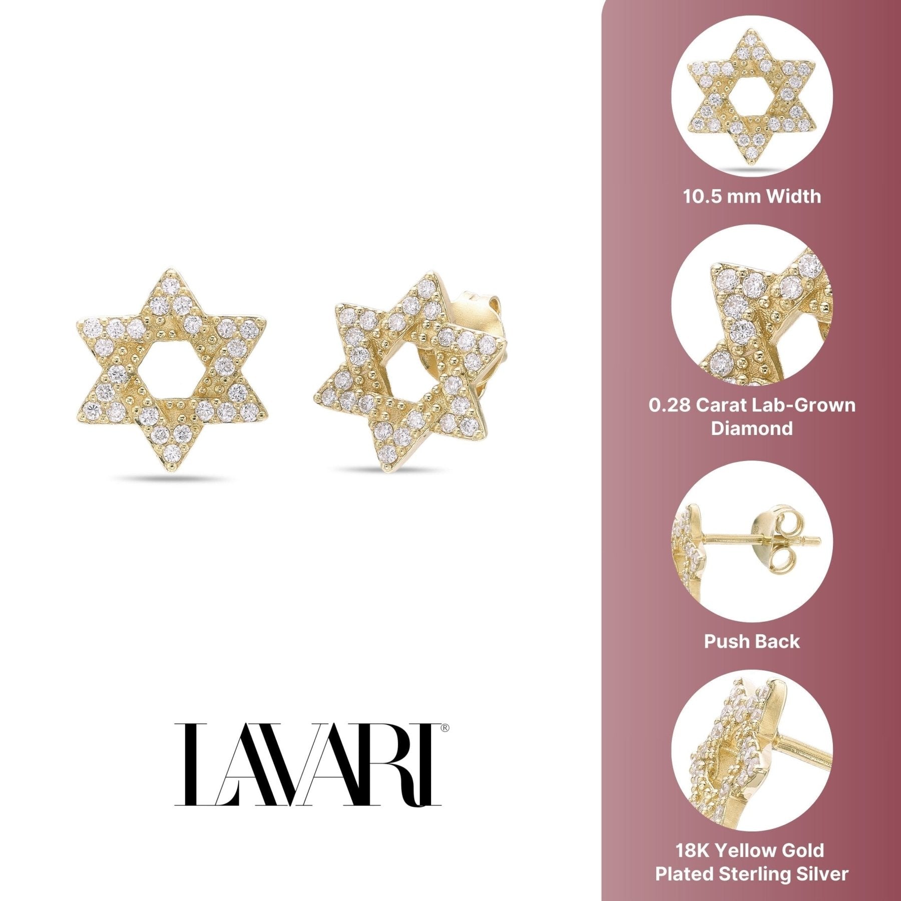Star Of David Stud Earrings