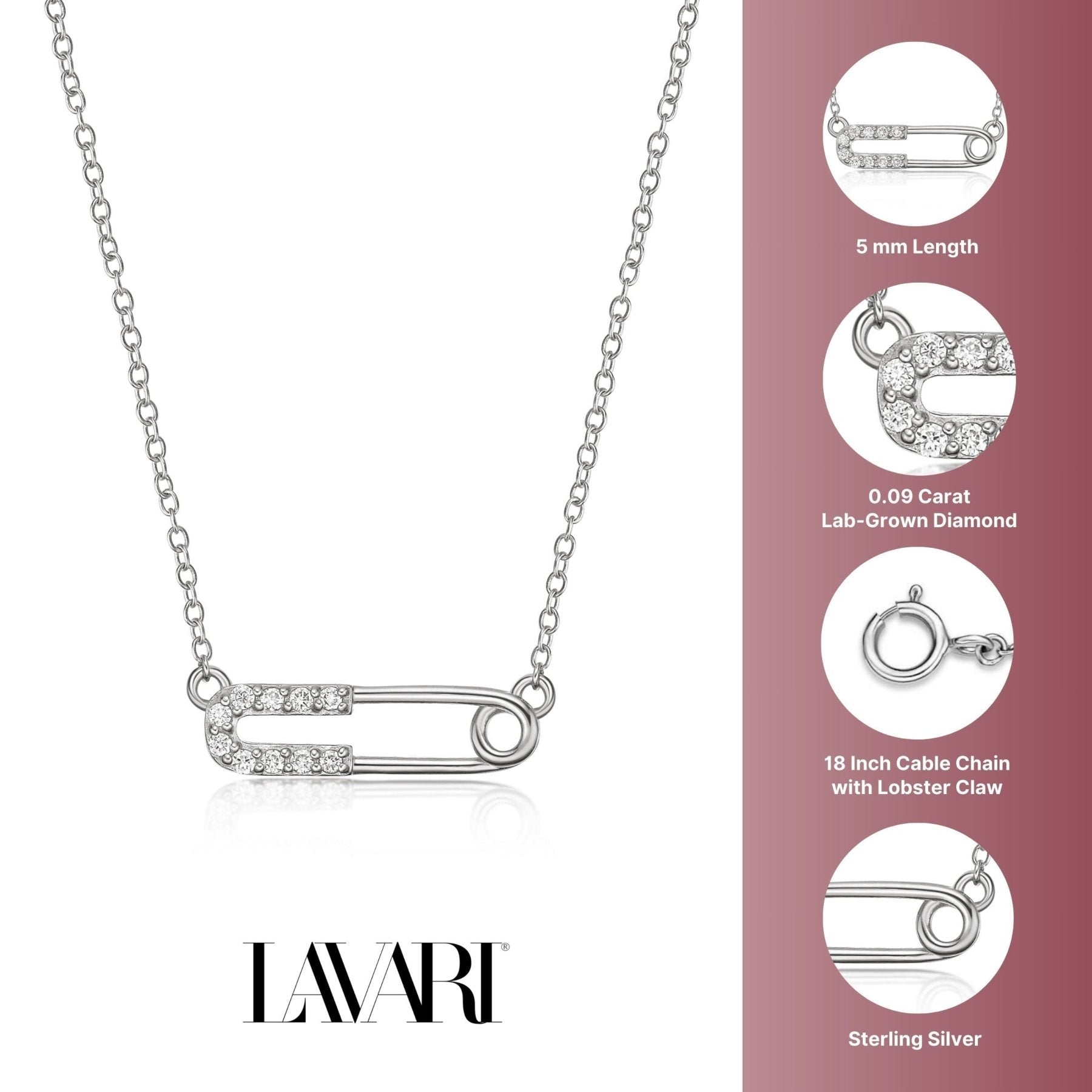 Lab Grown Diamond Paperclip Necklace