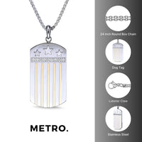 Texas Flag Dog Tag in Steel High Polish Stainless Steel