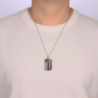 American Flag Dog Tag in Red Enamel Stainless Steel