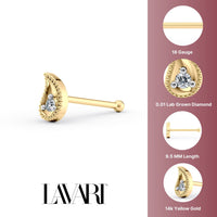 18 G (1.0 mm) Straight-Stud Nose Ring in 14K Yellow Gold