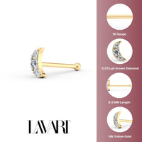 18 G (1.0 mm) Straight-Stud Nose Ring in 14K Yellow Gold