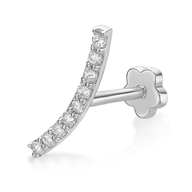18 G (1.0 mm) Curved Cartilage Earring in 14K Gold