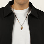 Men's Tiger Eye Arrowhead Necklace in Sterling Silver