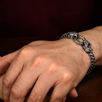 Dragon Head Bracelet in Antique Black Finish Stainless Steel