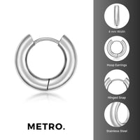 Plain Hoop Earring in Stainless Steel