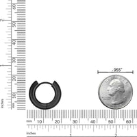 Plain Hoop Earring in Black Ion Plated Stainless Steel