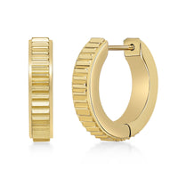 Ridged Hoop Earring in Gold Ion Plated Stainless Steel