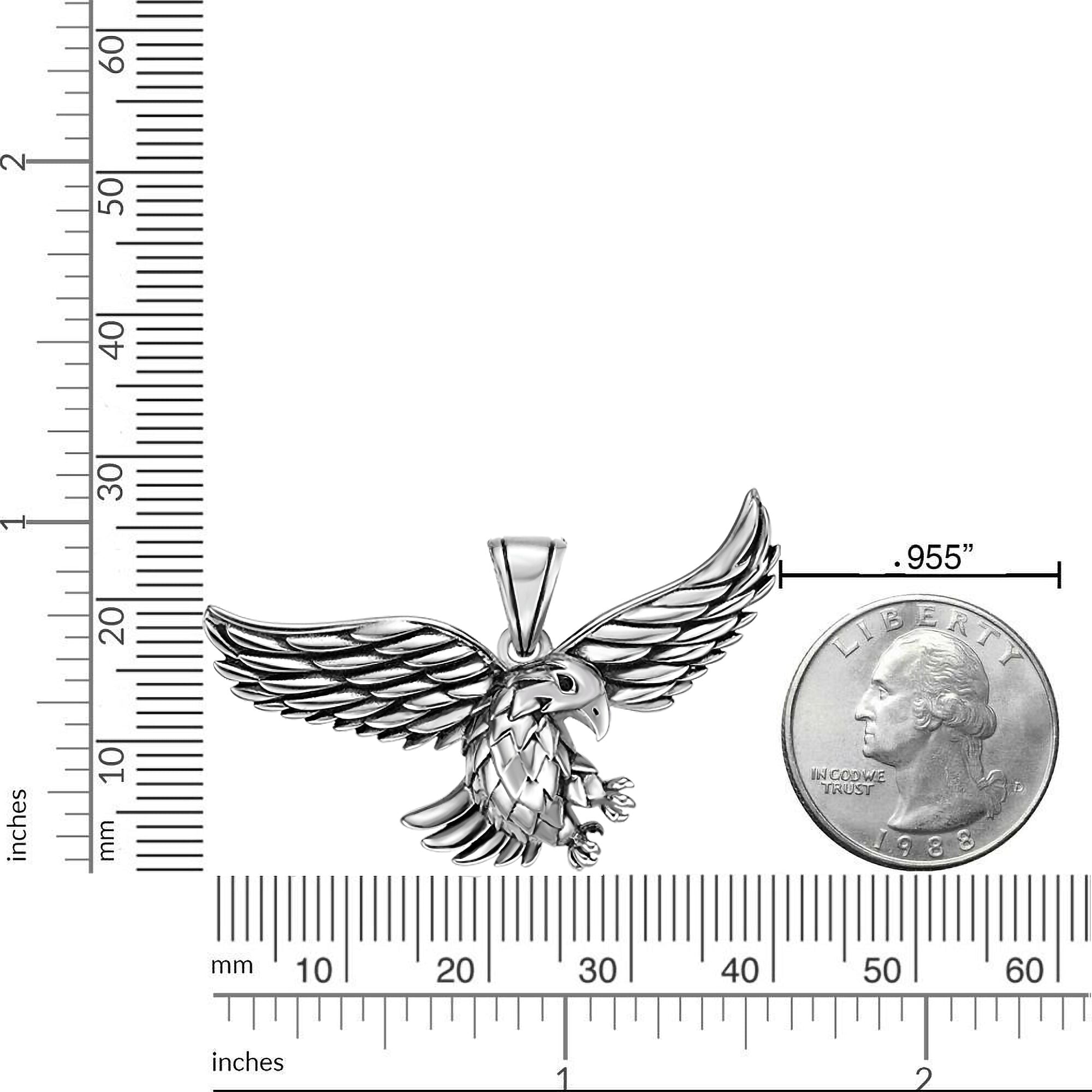 Eagle Wingspan Pendant in Stainless Steel