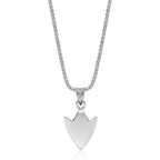 Men’s Arrowhead Pendant with Black Spinel in Sterling Silver