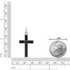 Men's Black Onyx Cross Pendant in Sterling Silver