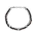 Men's Tiger Eye and Black Spinel Bracelet in Sterling Silver