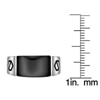 Men's Black Onyx Geometric Ring in Sterling Silver