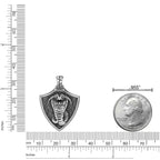 Cobra Shield Pendant in Sterling Silver