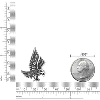 Black Spinel Eagle Pendant in Sterling Silver
