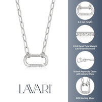 Lab Grown Diamoind Carabiner Paperclip Necklace
