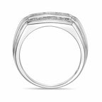 Men's Three-Row Lab Grown Diamond Band in Sterling Silver (1/4 ct. tw.)