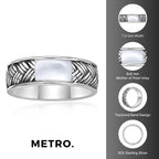 Men's Mother of Pearl Woven Band in Sterling Silver