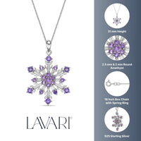 Sterling Silver Birthstone Snowflake Pendant