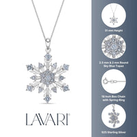 Sterling Silver Birthstone Snowflake Pendant