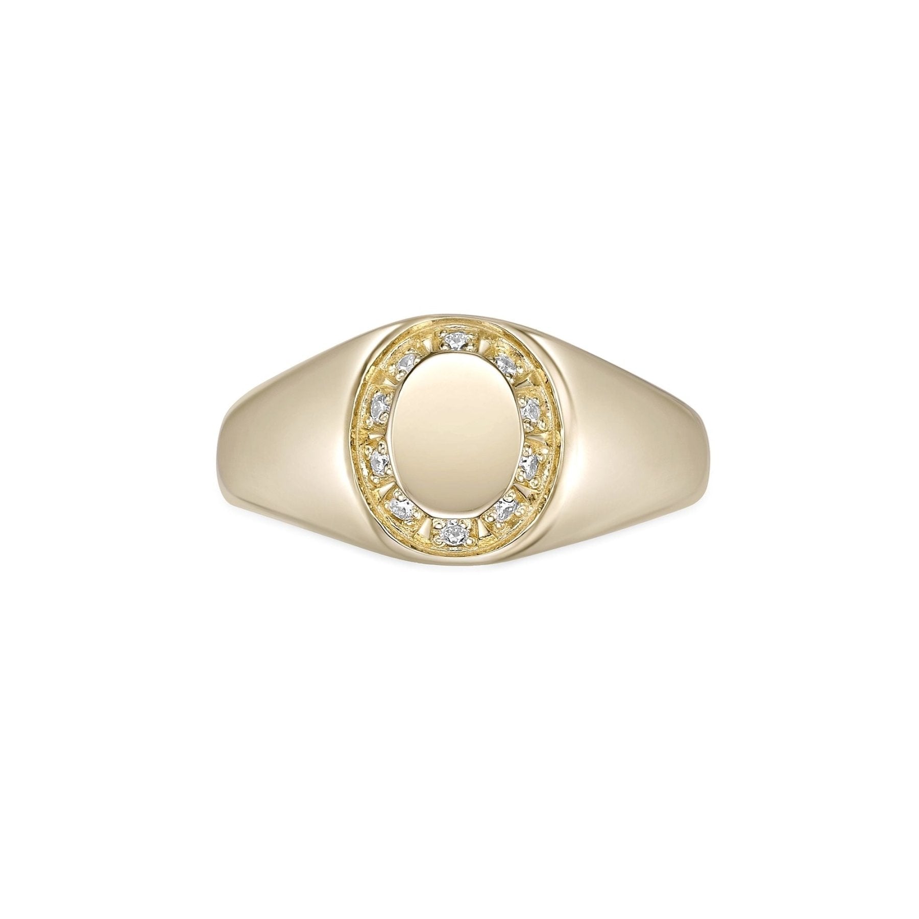 Lab Grown Diamond Oval Signet Ring