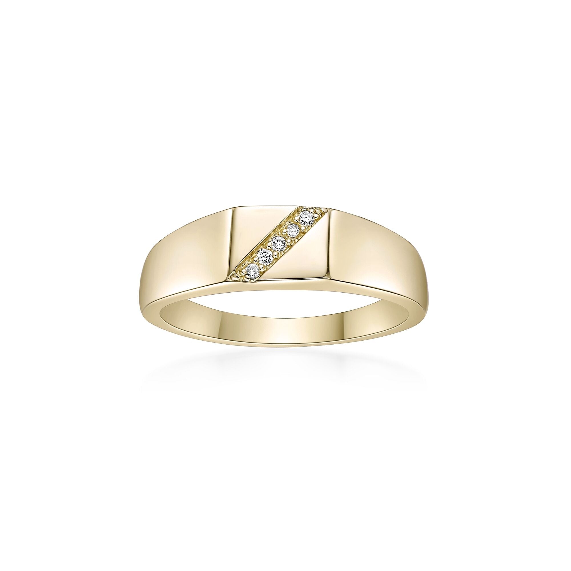 Lab Grown Diamond Slash Signet Ring