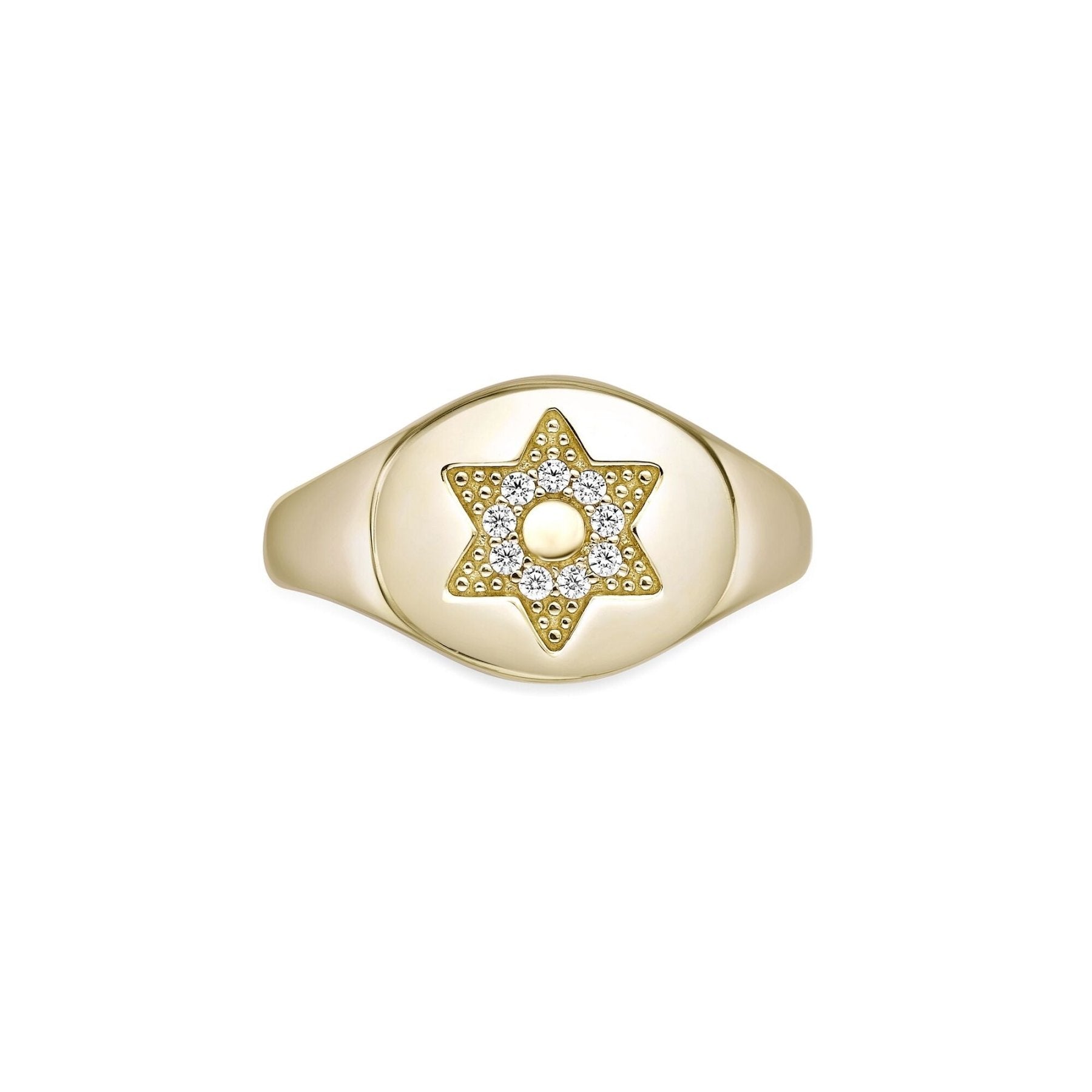 Lab Grown Diamond Star Of David Signet Ring