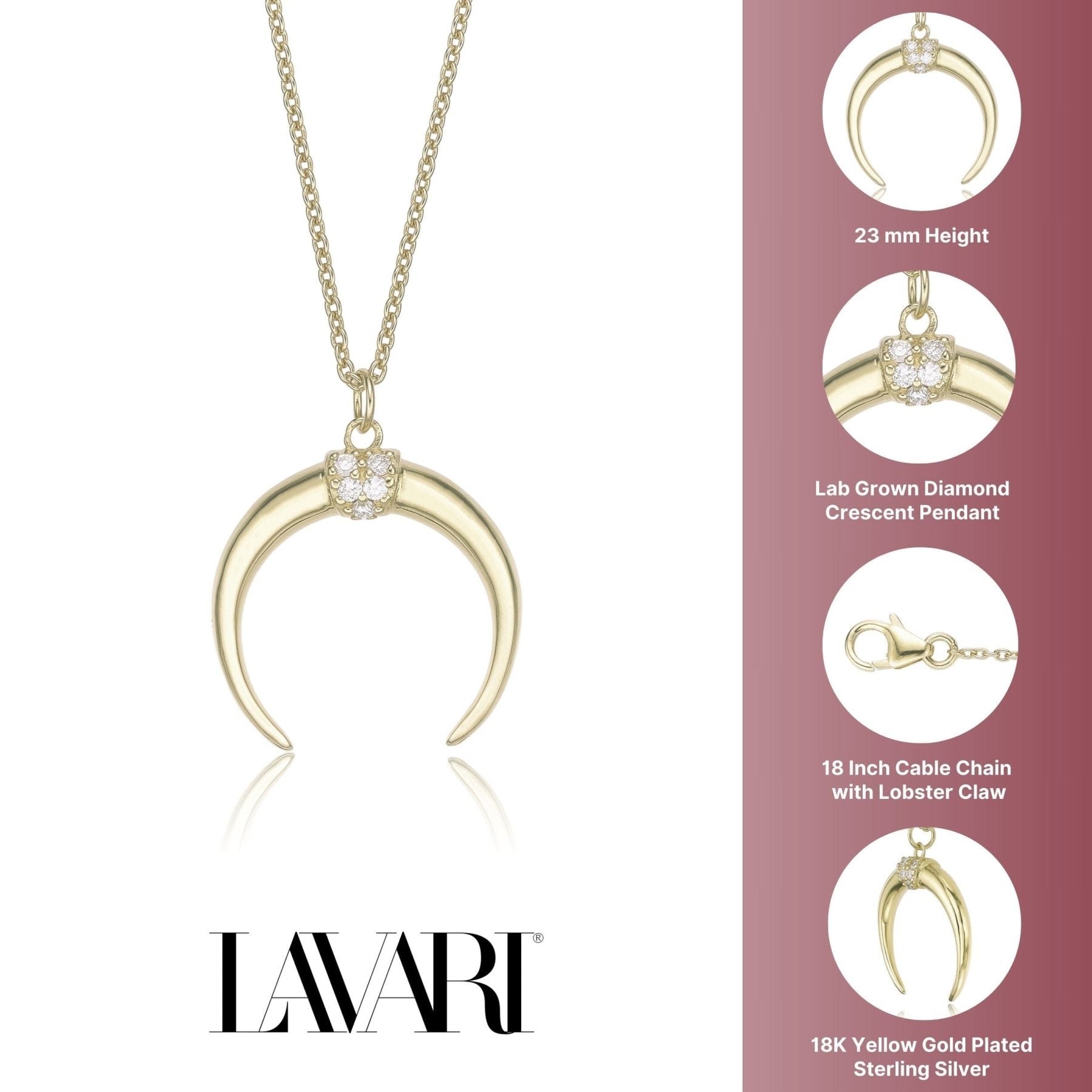 Crescent Pendant Necklace