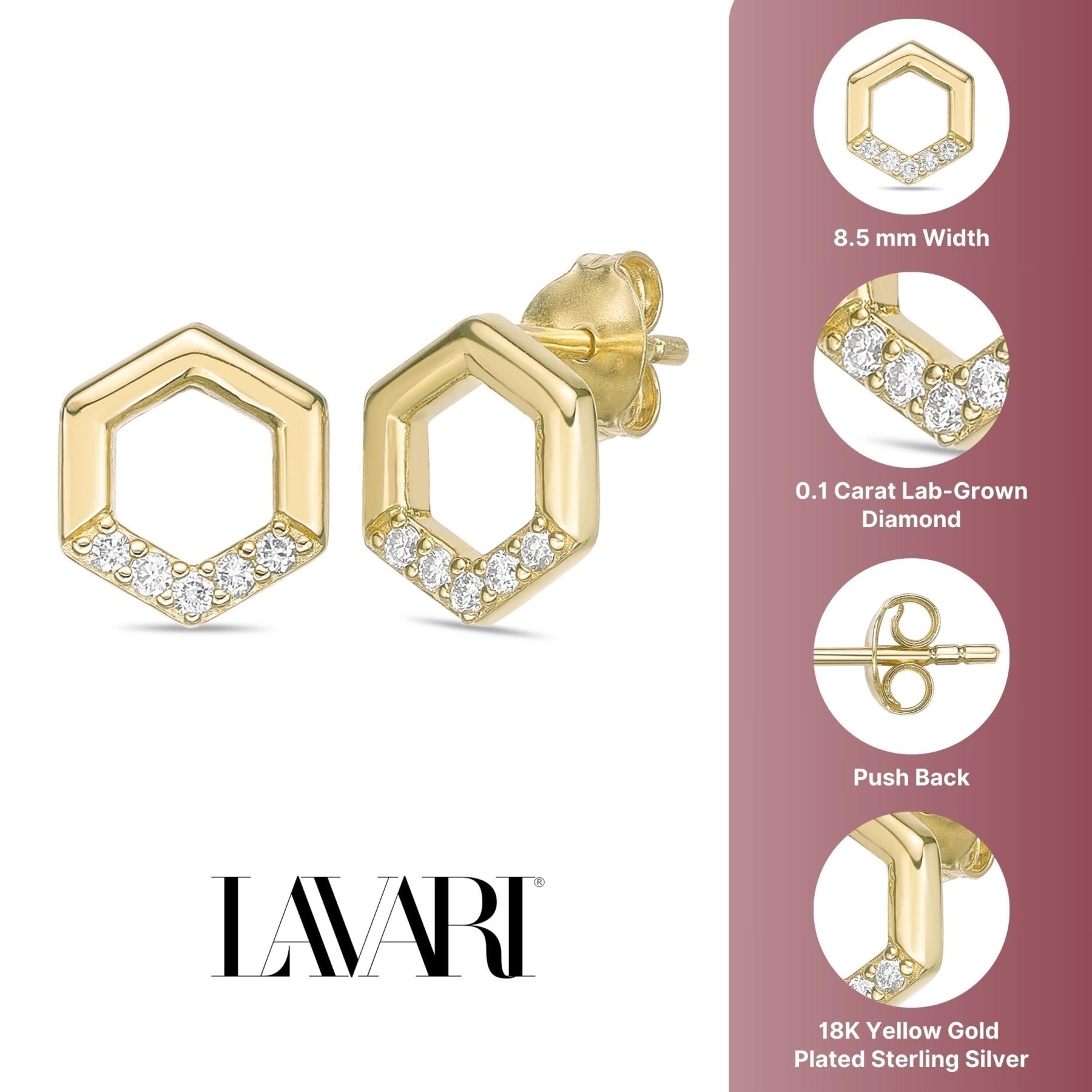 Hexagon Stud Earrings
