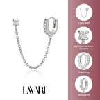 Lab Grown Diamond Chain Stud and Huggie Earring