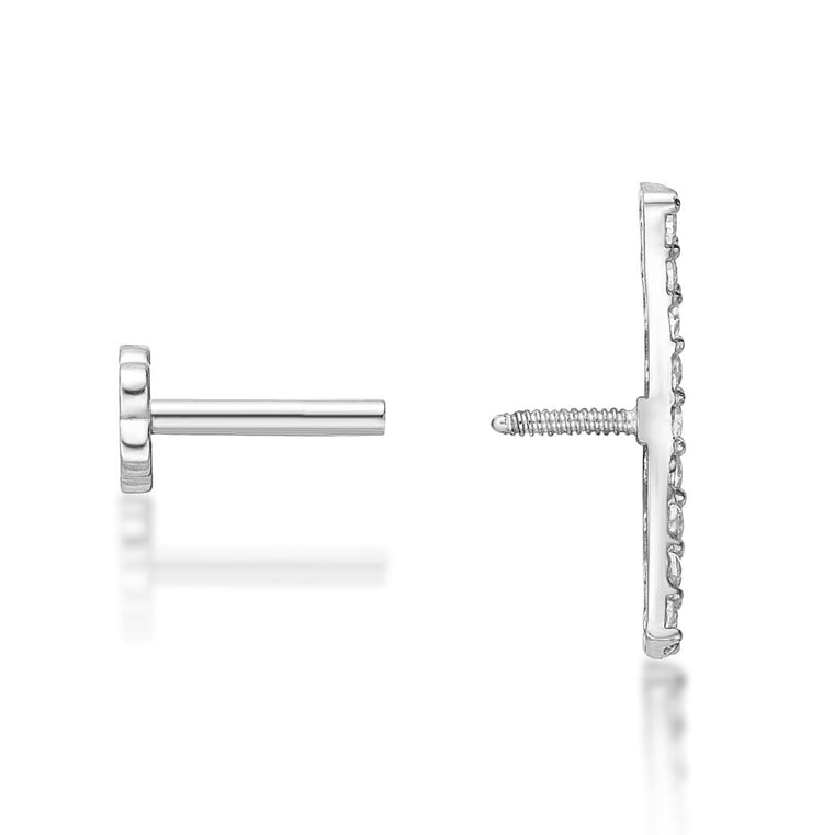 18 G (1.0 mm) Curved Cartilage Earring in 14K Gold