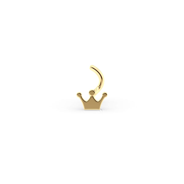 14K Crown Curved Nose Ring - 20G